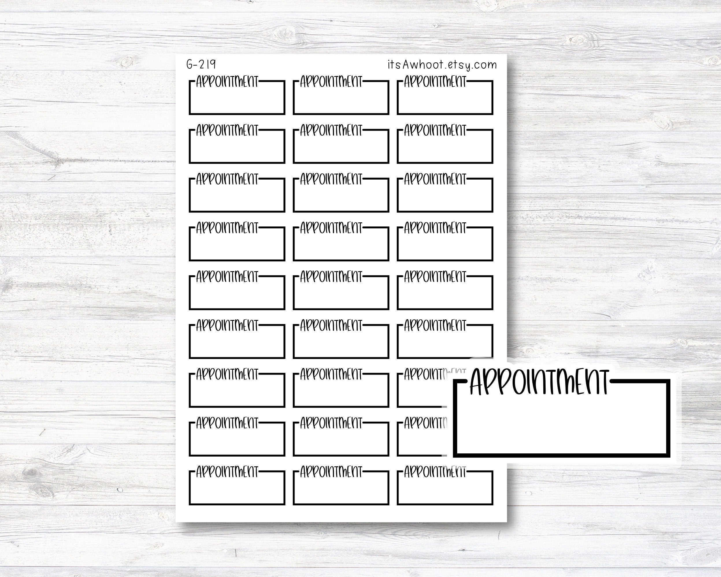 Appointment Planner Stickers, Appointment Box Label Sticker (G219 ...