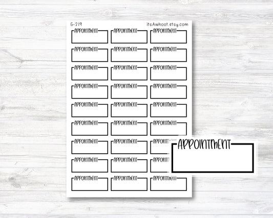 Appointment Planner Stickers, Appointment Box Label Sticker (G219)