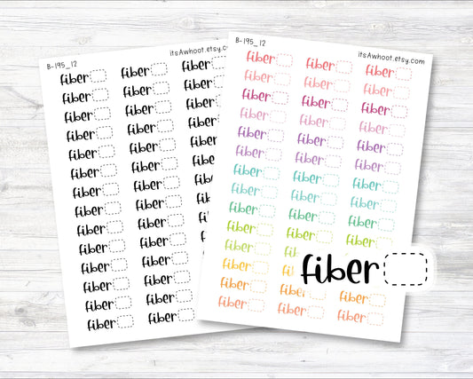 FIBER Stickers, Fiber Script Planner Stickers (B195_12)