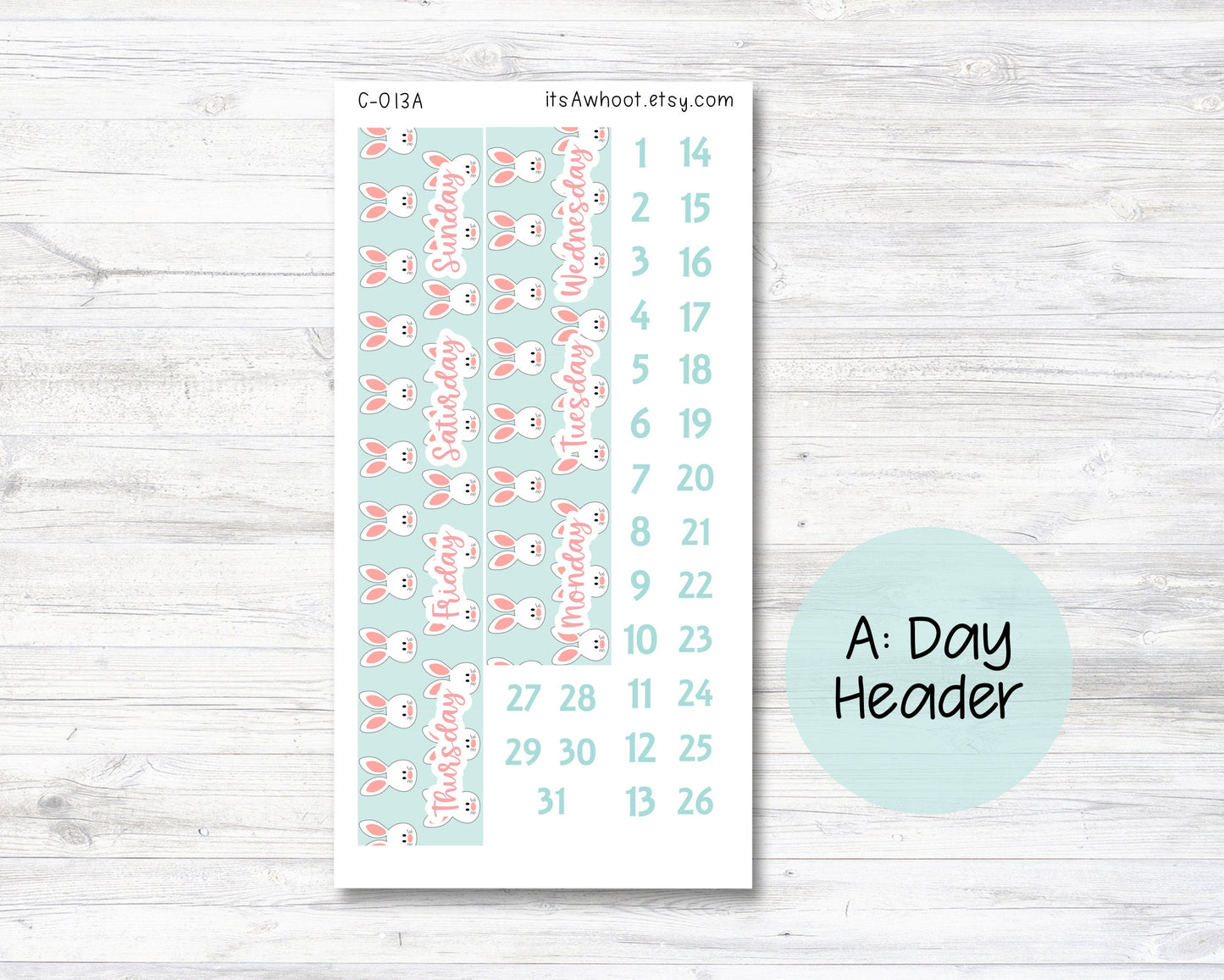 WEEKLY Kit Planner Stickers - "Bunny Hop" - Happy Planner CLASSIC - Vertical (C013)