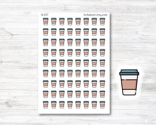 Coffee Stickers, Coffee Icon Planner Stickers (B027)