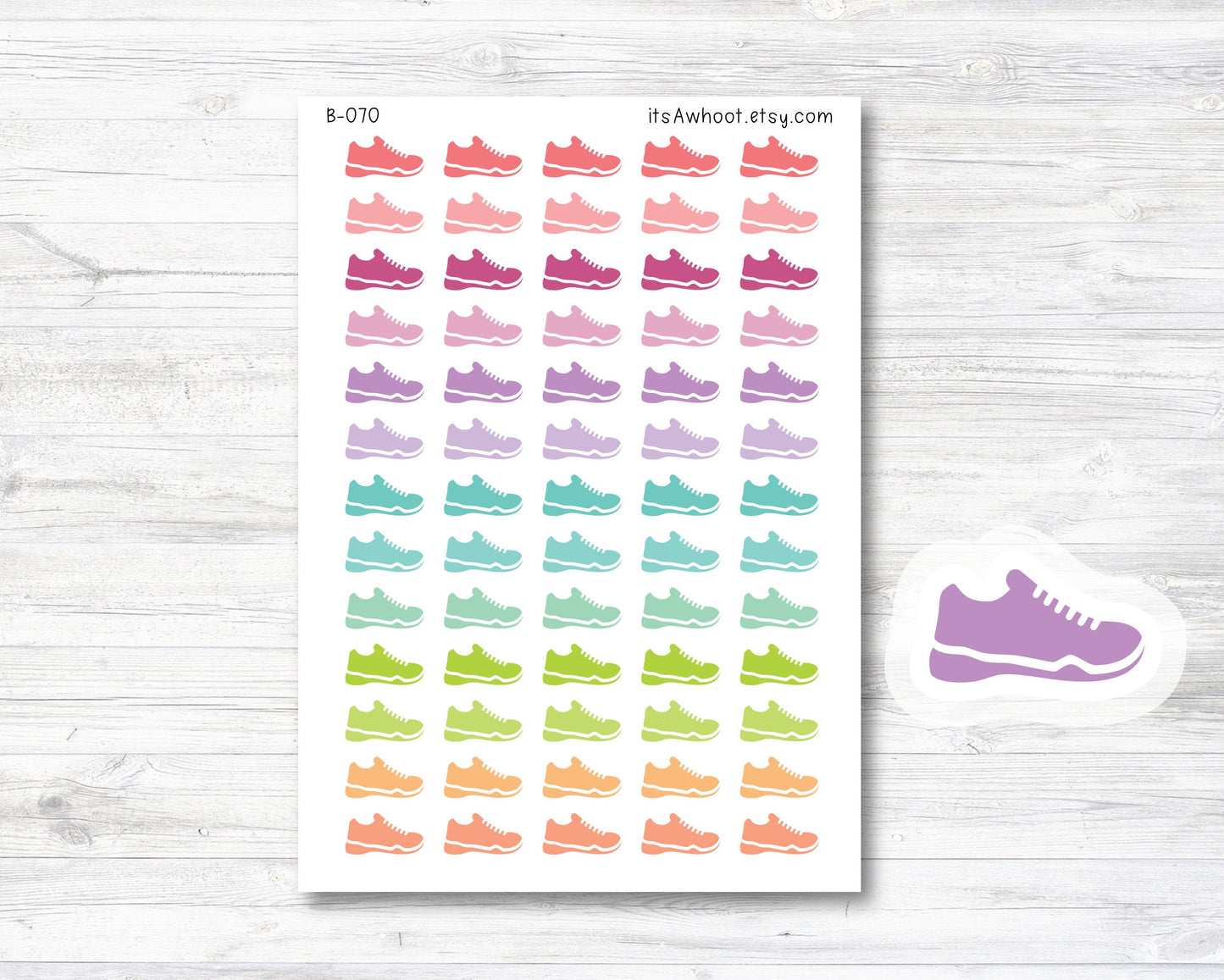 Sneaker/Tennis Shoes/Walking Planner Stickers (B070)