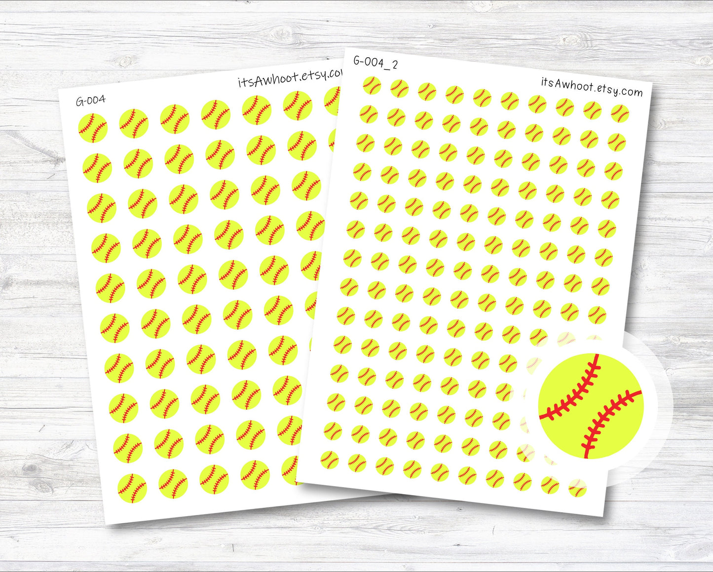 Softball Planner Stickers - .6" or .4" (G004)