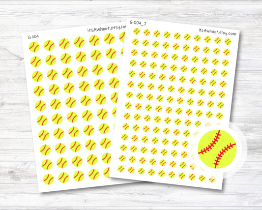 Softball Planner Stickers - .6" or .4" (G004)