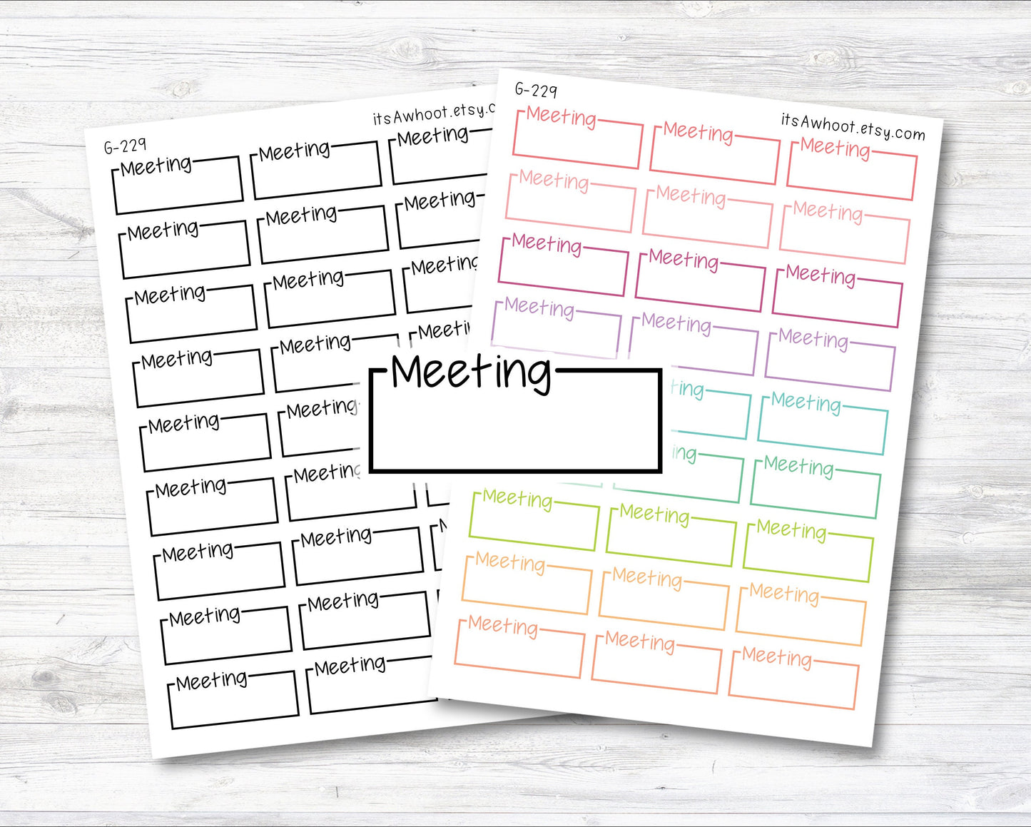 MEETING Planner Stickers, Meeting Box Label Sticker (G229)