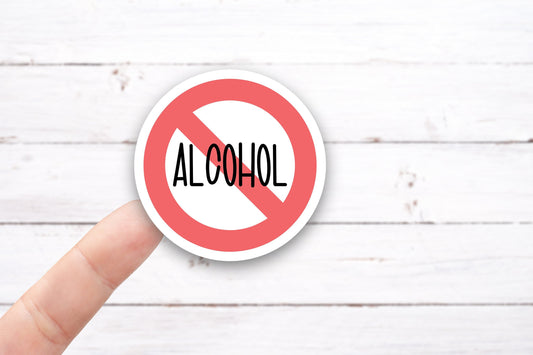 NO ALCOHOL Vinyl Decal - Available in 2" or 2.5" (I004)
