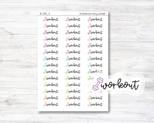 Workout Script Stickers, Workout Planner Stickers, Run with Icon Stickers (B230_3)