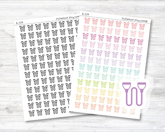 Resistance Bands Planner Stickers, Exercise Bands Stickers (B239)