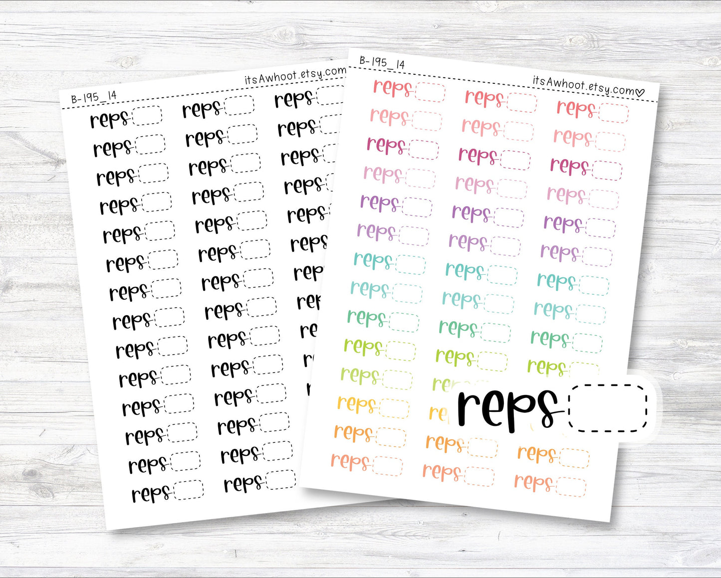 Reps Stickers, Reps Script Planner Stickers (B195_14)