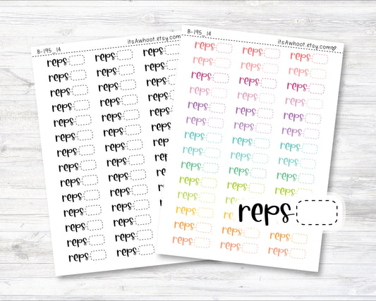 Reps Stickers, Reps Script Planner Stickers (B195_14)