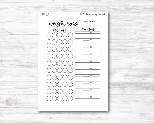 Weight Loss Dashboard Sticker, Weight Loss Rewards Stickers, Pounds Lost Sticker, Goal Weight Tracker (F001_2)