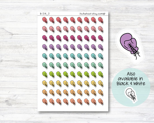 Boxing Planner Stickers, Boxing Glove Stickers, Kick Boxing Stickers - Doodle Rainbow (B214_2)