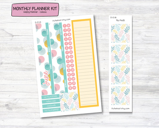 MONTHLY Kit Planner Stickers - JUNE "Birthday Month" - Happy Planner CLASSIC (D011)