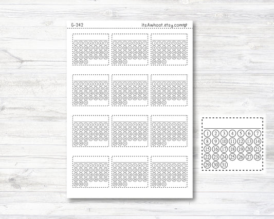 Monthly Habit Tracker Planner Stickers - with Dates (G242)