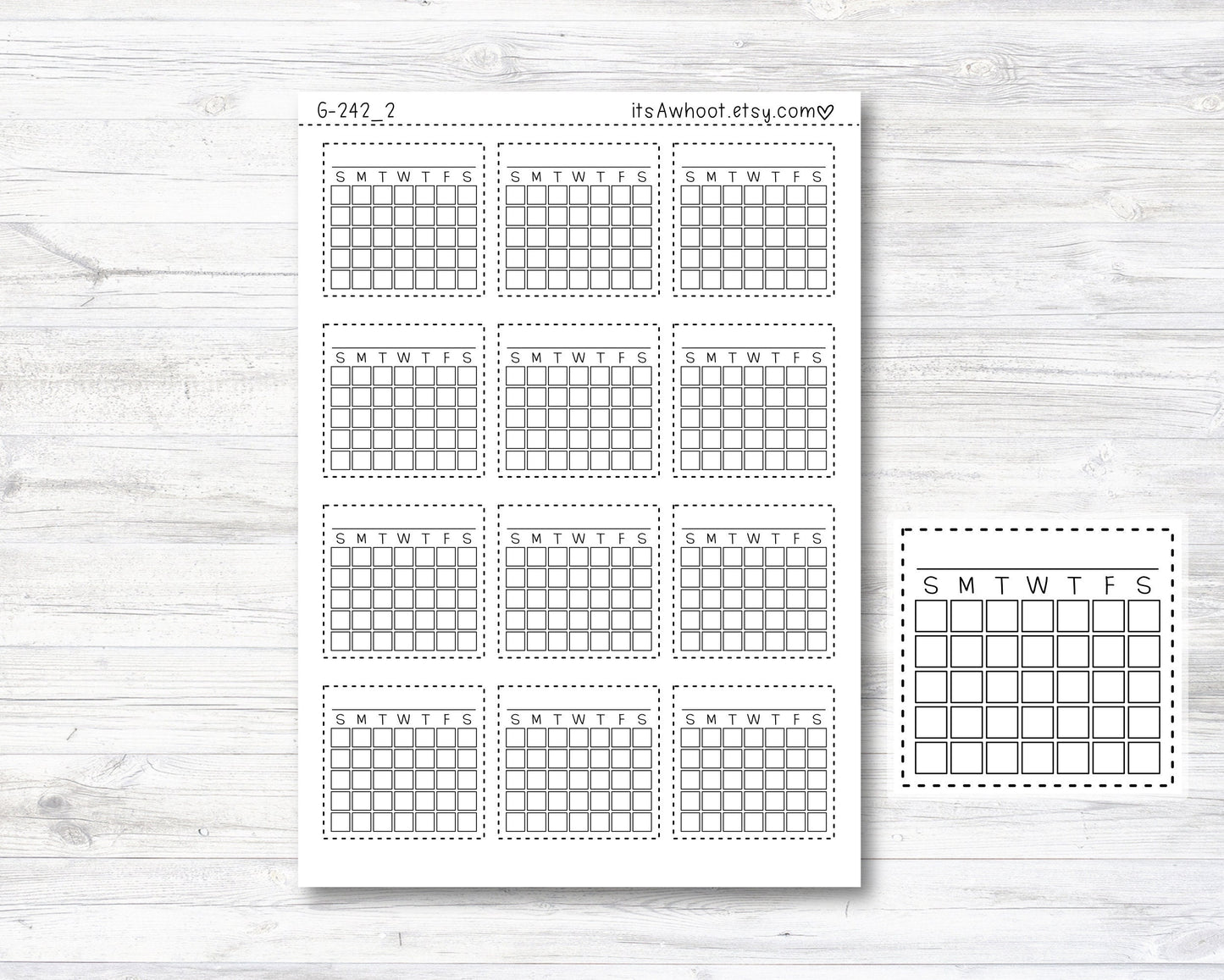 Monthly Habit Tracker Planner Stickers - Blank (G242_2)