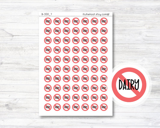 No Dairy Planner Stickers, No Dairy Sticker (B200_7)