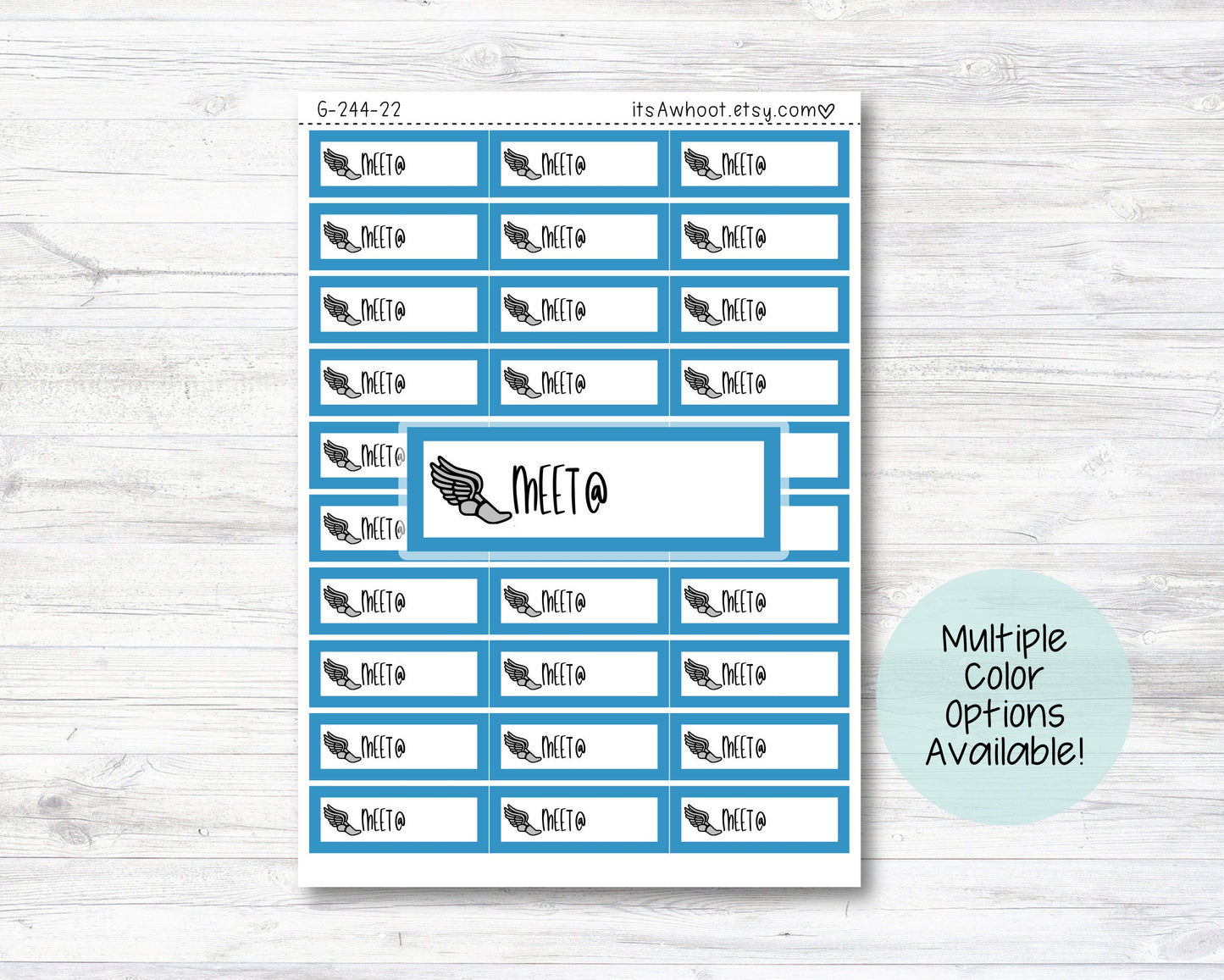 Track Meet Planner Label Stickers, Cross Country Stickers - Multiple Color Options (G244)