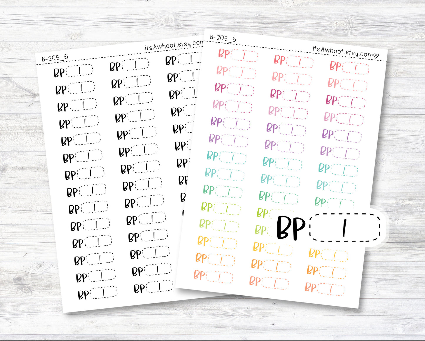 Blood Pressure Stickers, Blood Pressure Script Planner Stickers, Blood Pressure Tracking Stickers, Blood Pressure Monitoring (B205_6)