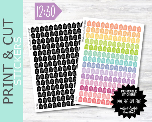 Appointment Time Arrow PRINT & CUT Planner Stickers - Half Hour Intervals (G057PC)