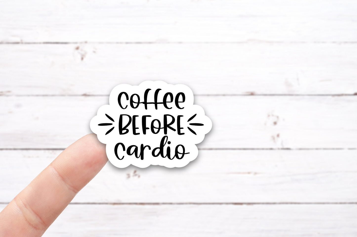 COFFEE BEFORE CARDIO Vinyl Decal (B180_2)