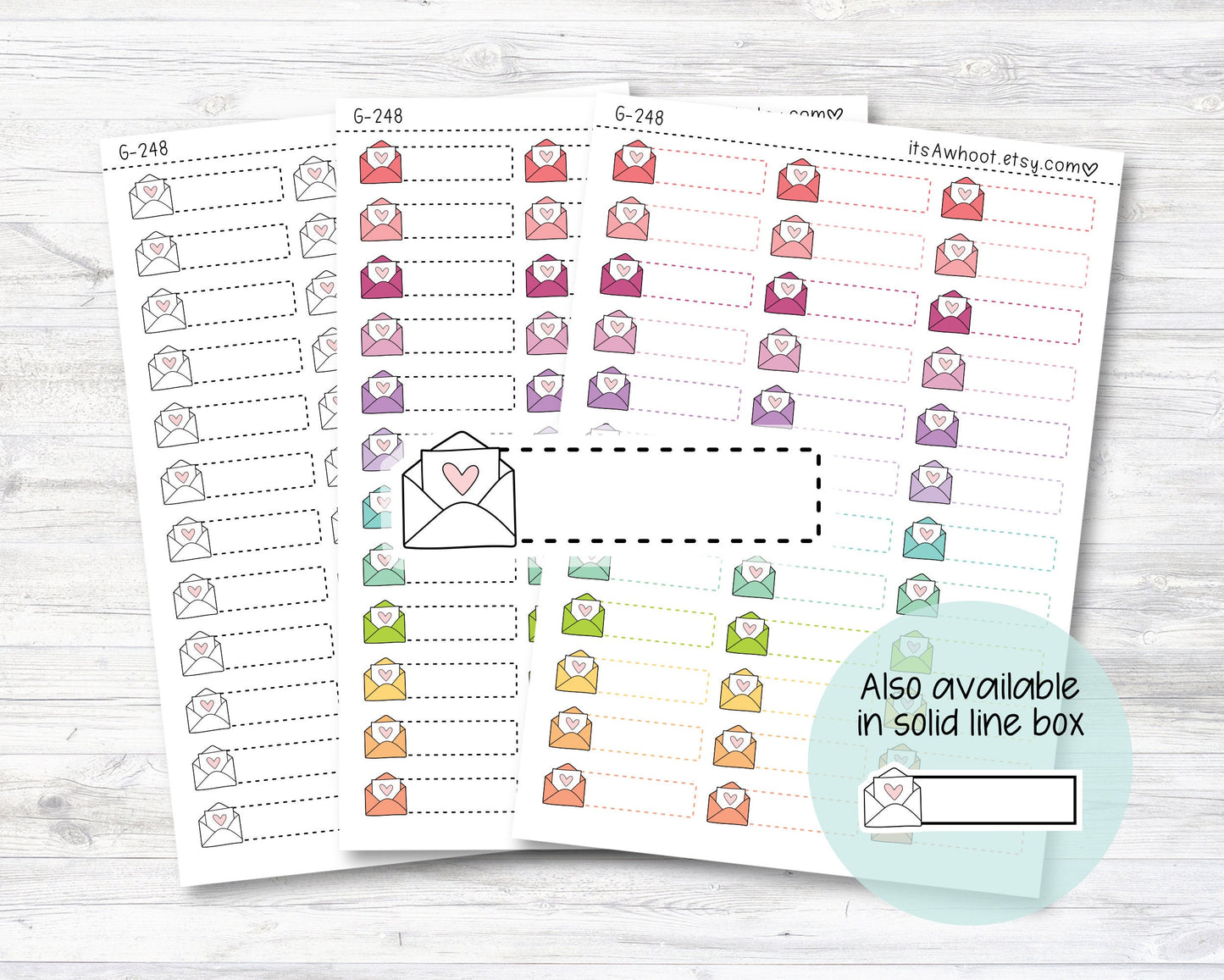 Happy Mail Quarter Box Label Planner Stickers - Dash or Solid (G248)