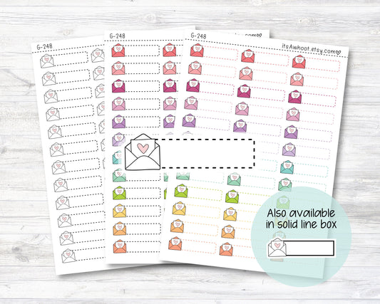 Happy Mail Quarter Box Label Planner Stickers - Dash or Solid (G248)