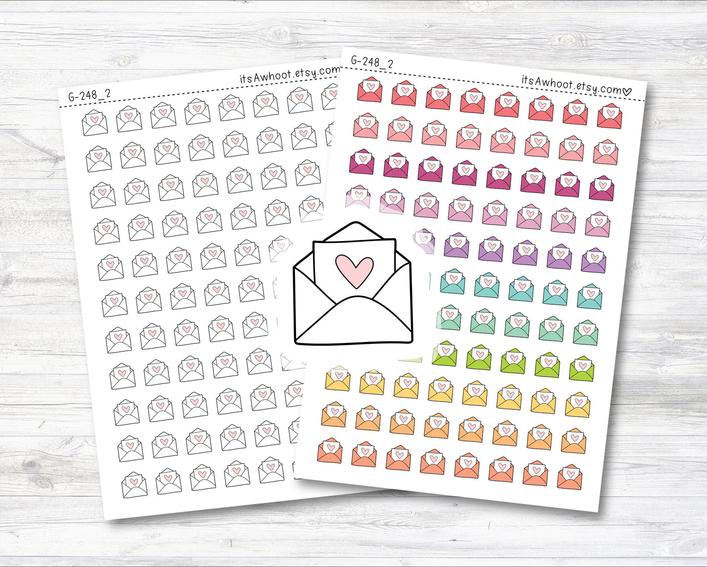 Happy Mail Stickers, Envelope Icon Planner Stickers, Doodle Envelope Stickers (G248_2)