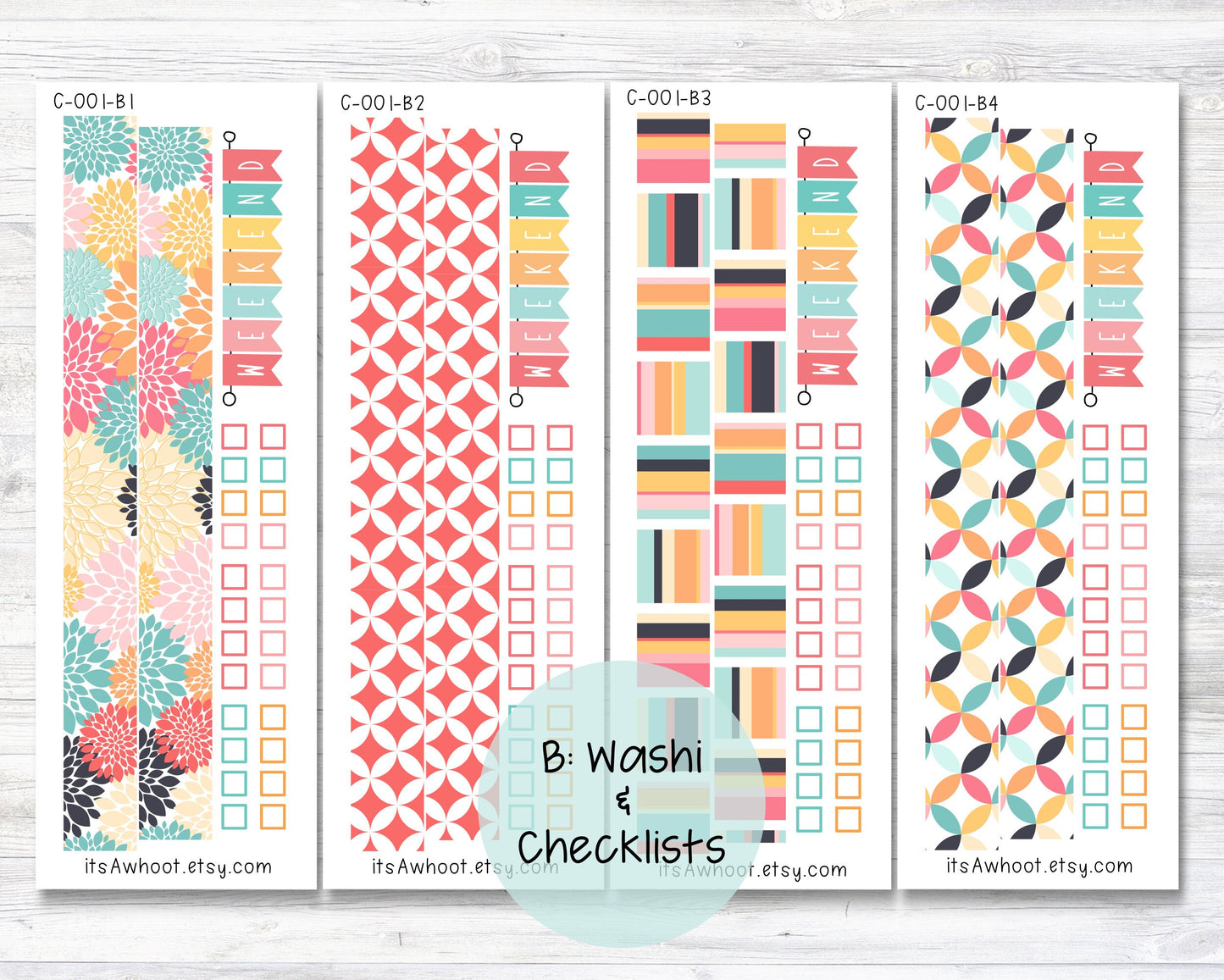 WEEKLY Kit Planner Stickers - "Retro Vibes" - Happy Planner CLASSIC - Vertical (C001)