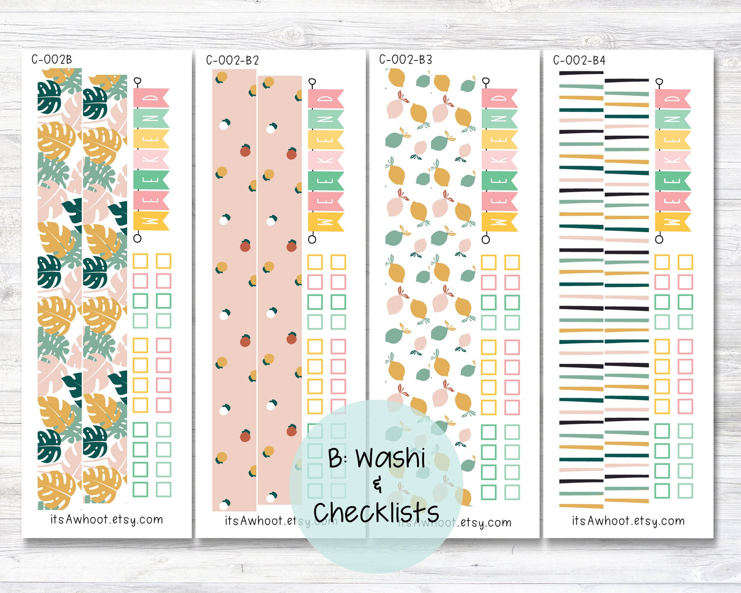 WEEKLY Kit Planner Stickers - "Tropical Fruit Summer" - Happy Planner CLASSIC - Vertical (C002)