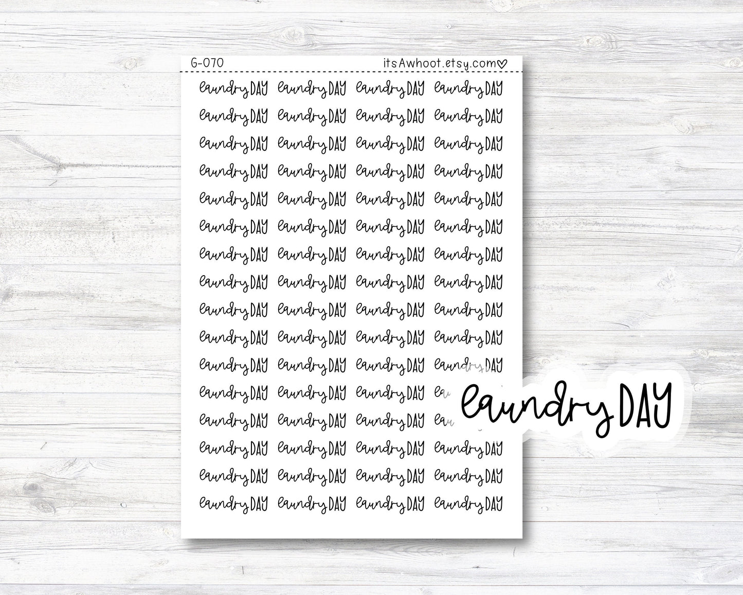 Laundry Day Stickers, Laundry Day Script Planner Stickers, Laundry Day Mixed Script Stickers (G070)