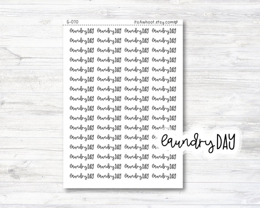 Laundry Day Stickers, Laundry Day Script Planner Stickers, Laundry Day Mixed Script Stickers (G070)