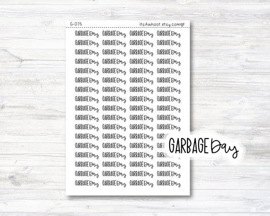 Garbage Day Stickers, Garbage Day Script Planner Stickers, Garbage Day Mixed Script Stickers (G075)