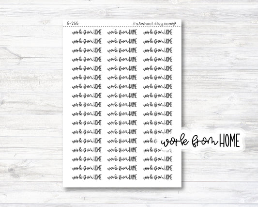 WORK FROM HOME Stickers, Work from Home Script Planner Stickers, Work from Home Mixed Script Stickers (G255)