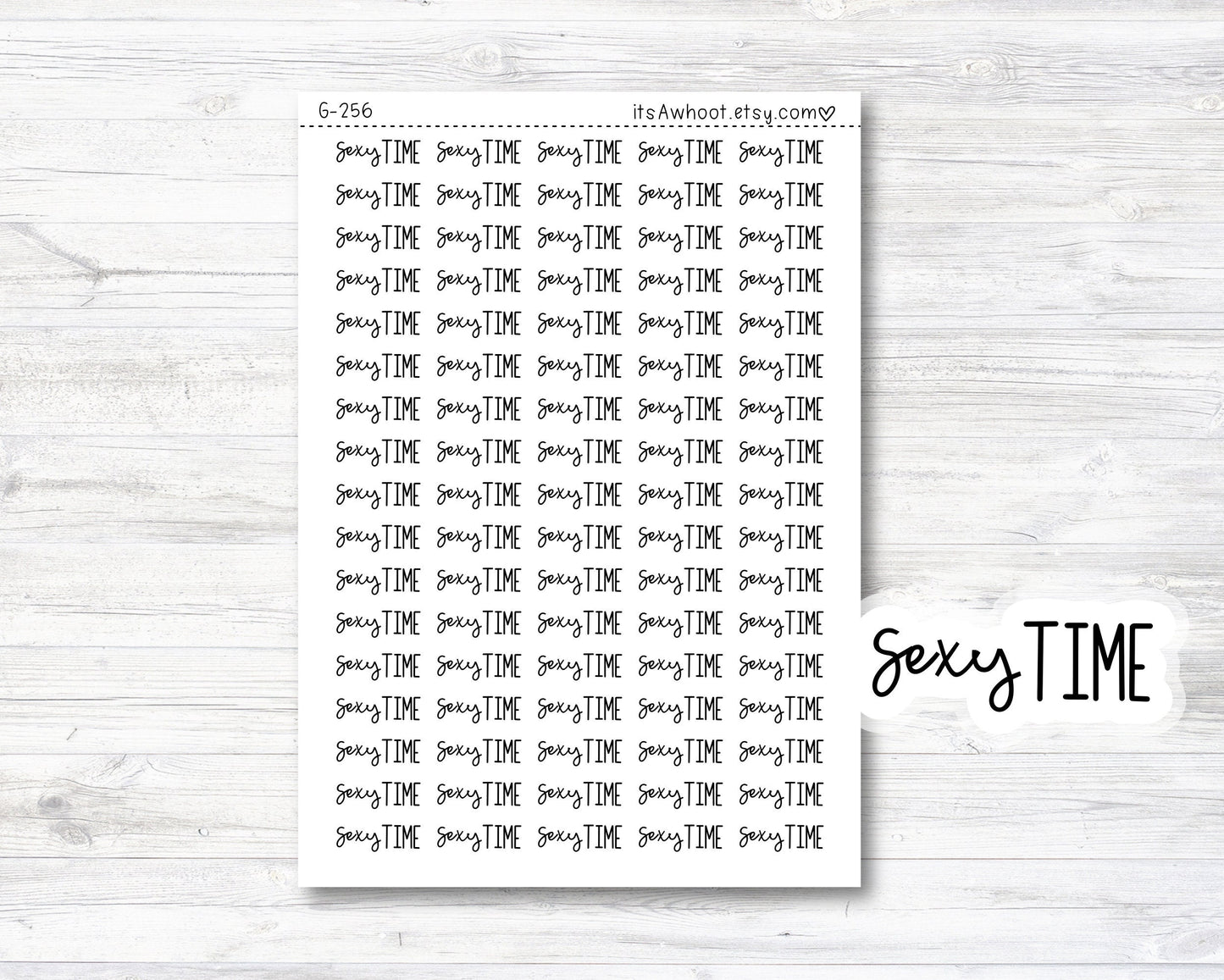 SEXY TIME Stickers, Sexy Time Script Planner Stickers, Sexy Time Mixed Script Stickers (G256)