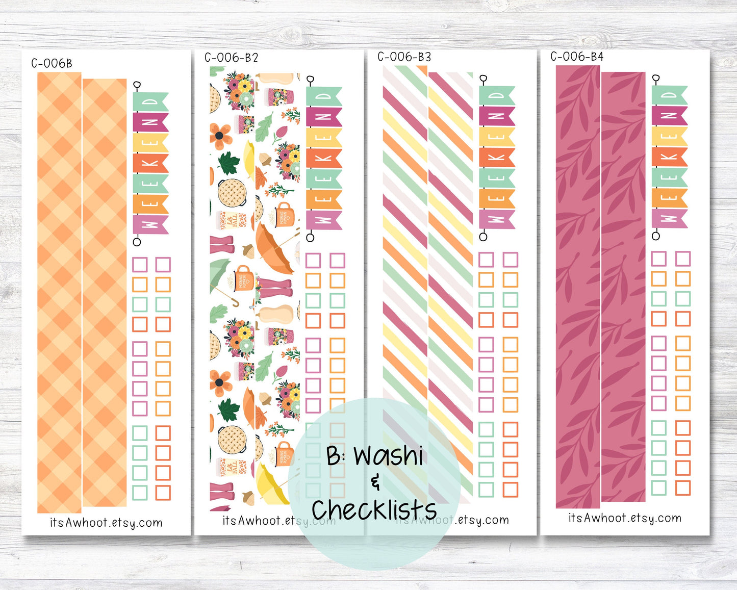 WEEKLY Kit Planner Stickers - "Pumpkin Spice" - Happy Planner CLASSIC - Vertical (C006)