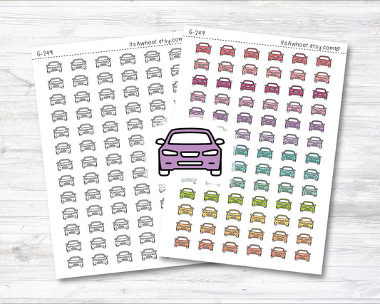 Car Stickers, Car Icon Planner Stickers, Doodle Car Stickers (G249)