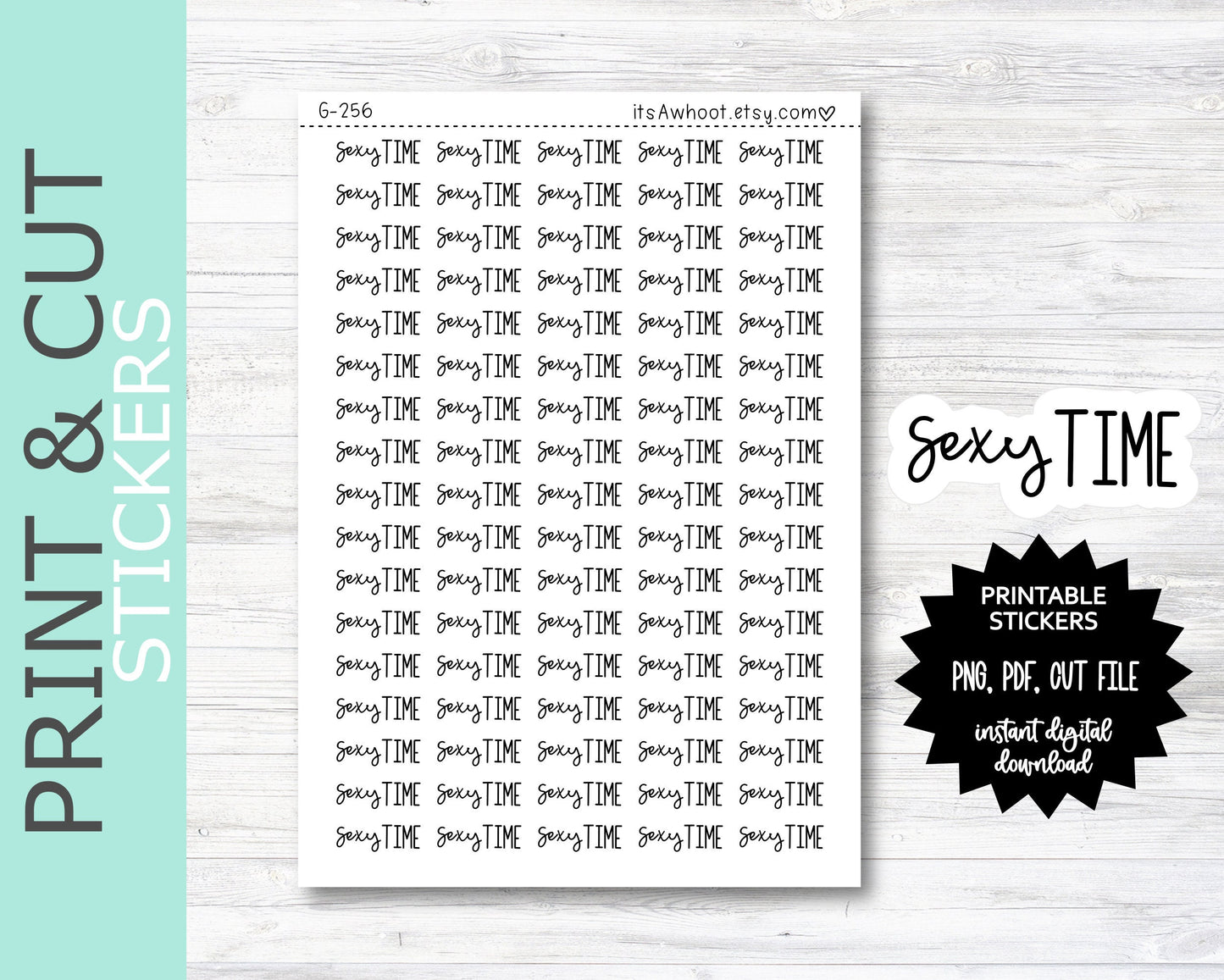 Sexy Time PRINT & CUT Planner Stickers (G256PC)