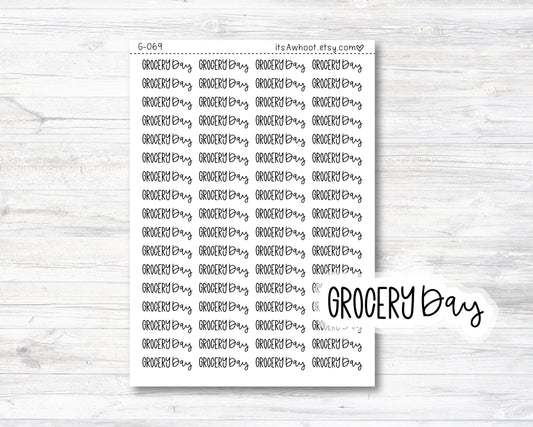 Grocery Day Stickers, Grocery Day Script Planner Stickers, Grocery Day Mixed Script Stickers (G069)