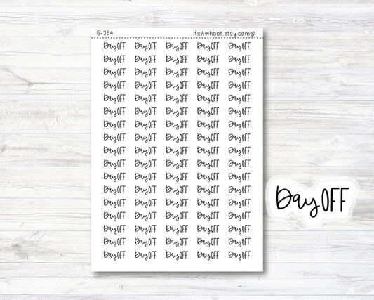 DAY OFF Stickers, Day Off Script Planner Stickers, Day Off Mixed Script Stickers (G254)