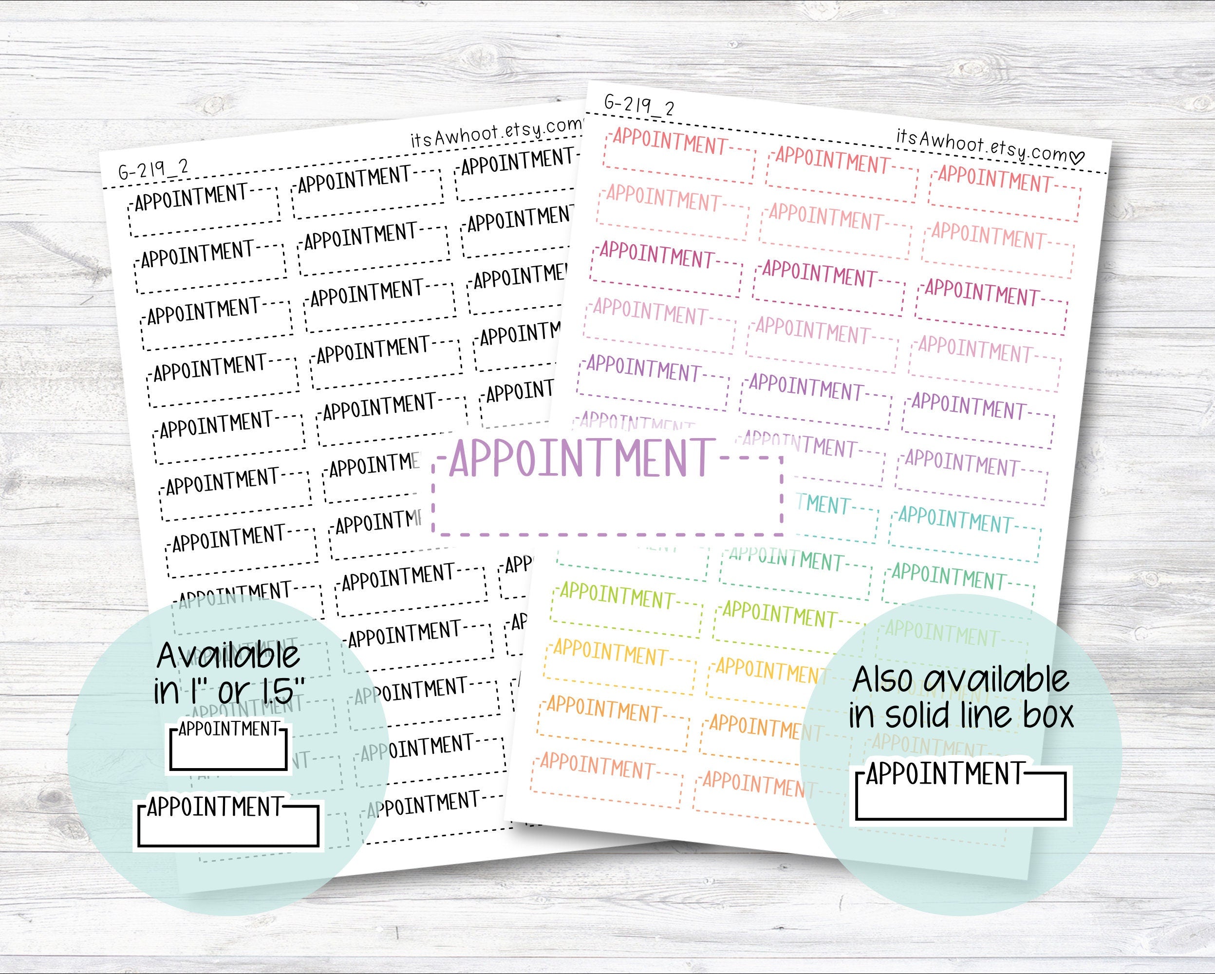 APPOINTMENT Quarter Box Label Planner Stickers - One Inch or 1.5