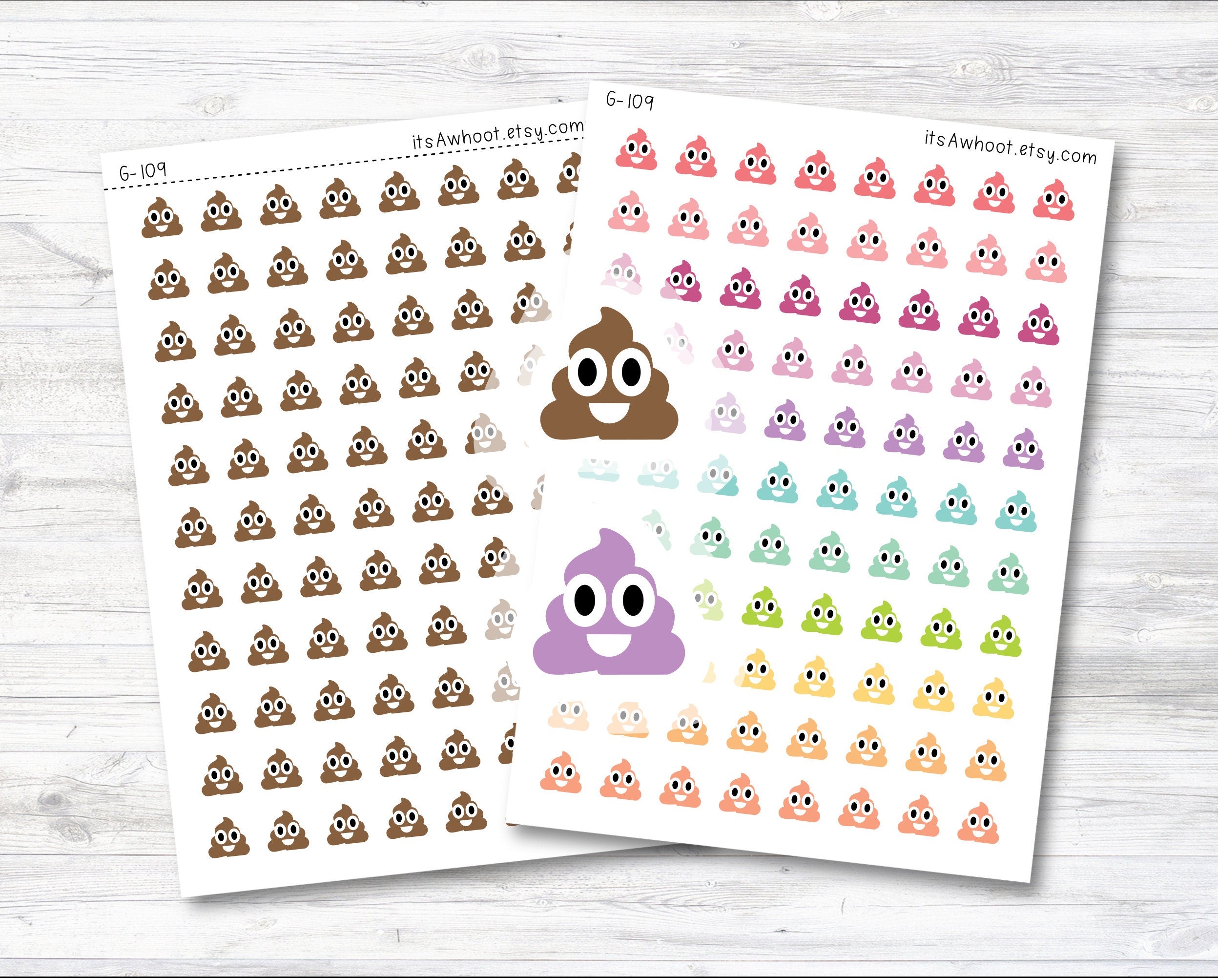 Poop Icon Stickers, Poop Planner Sticker (G109) – itsAwhoot