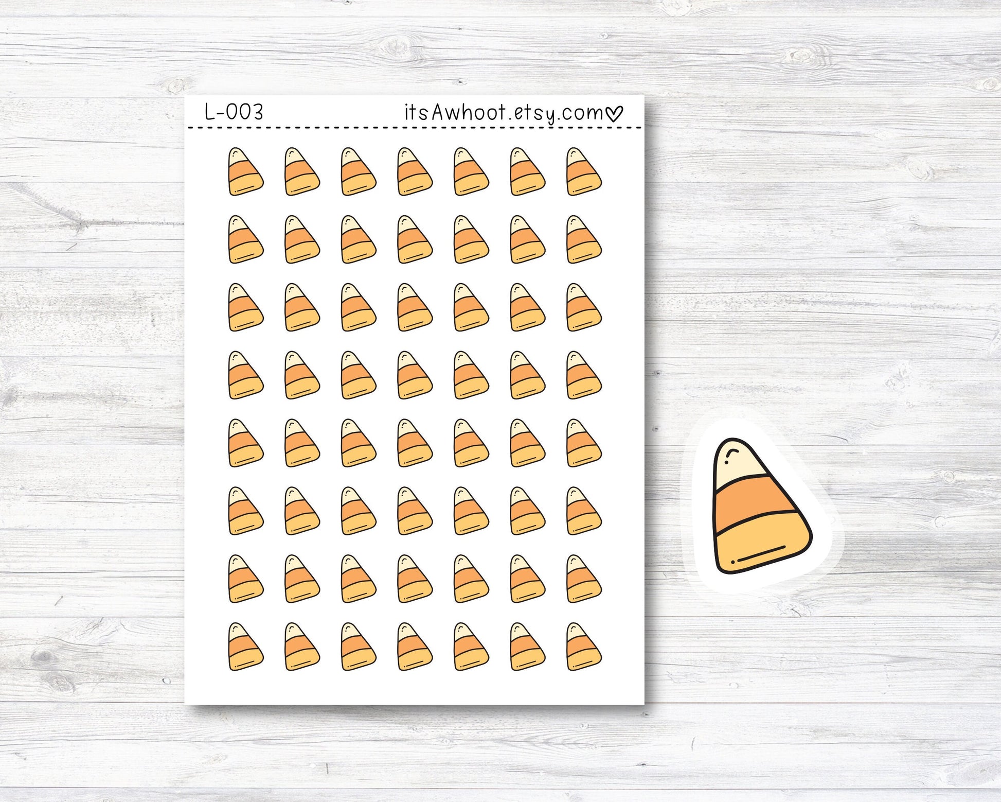 Candy Corn Stickers - SMALL DECO SHEET .5" Stickers (L003)