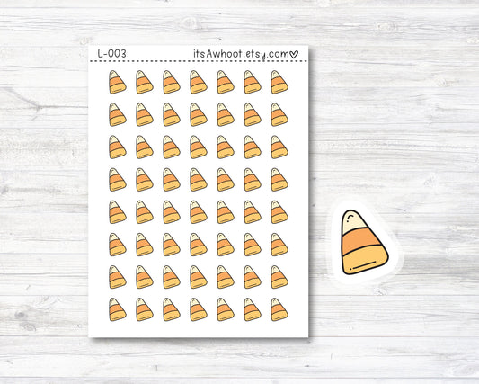 Candy Corn Stickers - SMALL DECO SHEET .5" Stickers (L003)