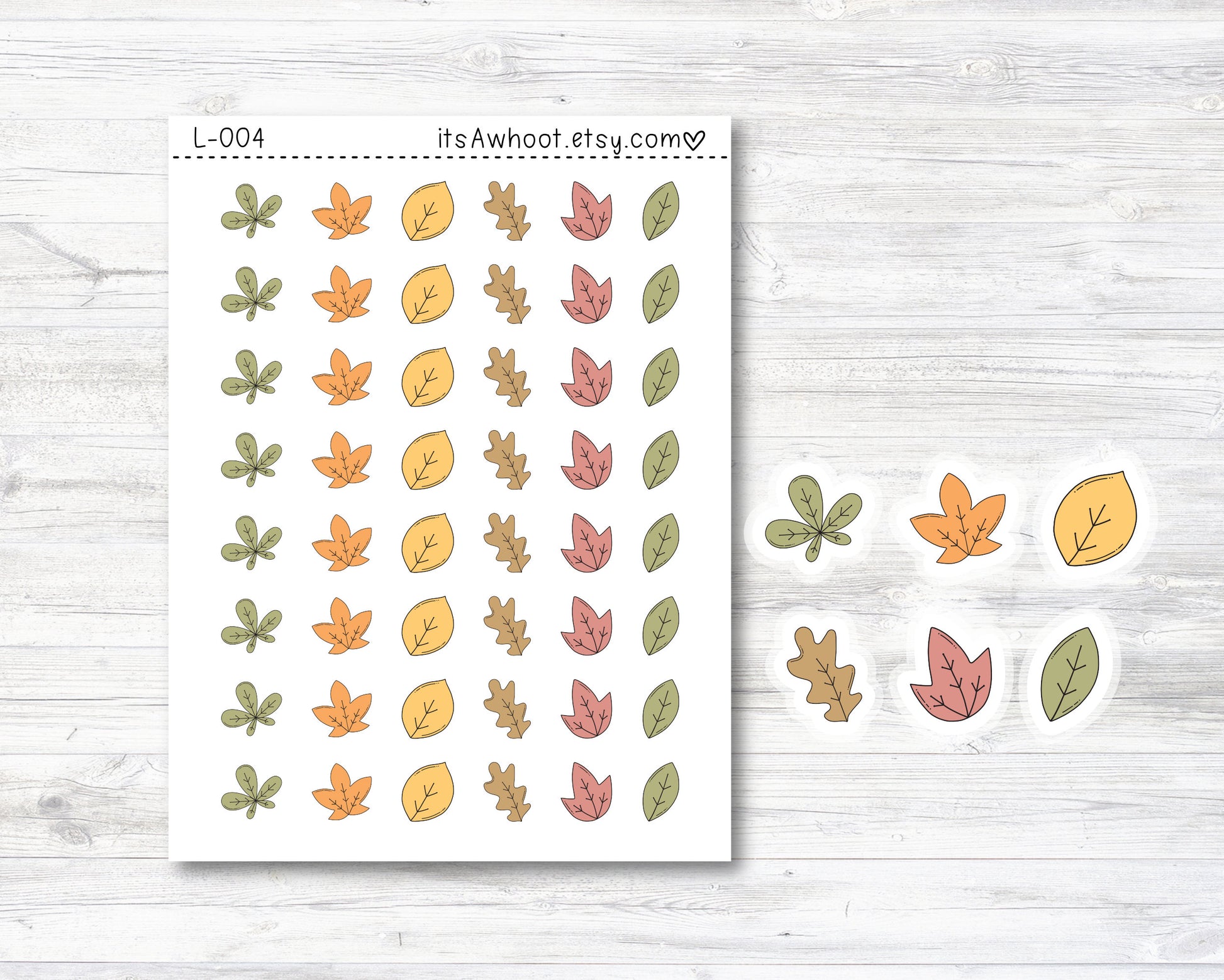 Fall Leaves Stickers - SMALL DECO SHEET .5" Stickers (L004)