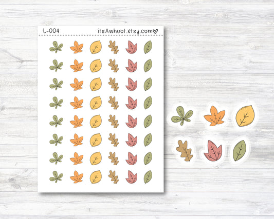 Fall Leaves Stickers - SMALL DECO SHEET .5" Stickers (L004)