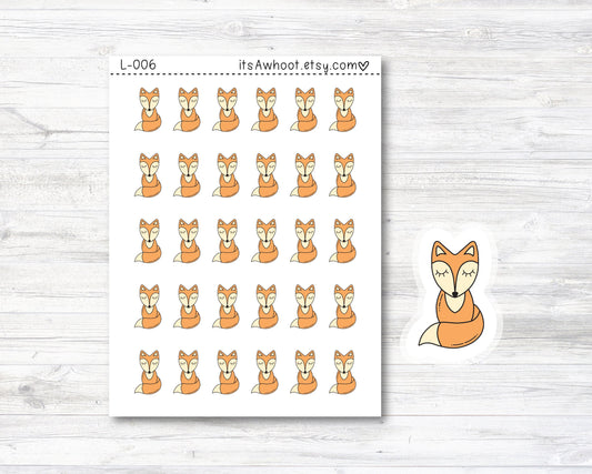 Fox Stickers - SMALL DECO SHEET .5" Stickers (L006)
