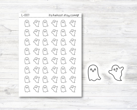 Ghost Stickers - SMALL DECO SHEET .5" Stickers (L007)