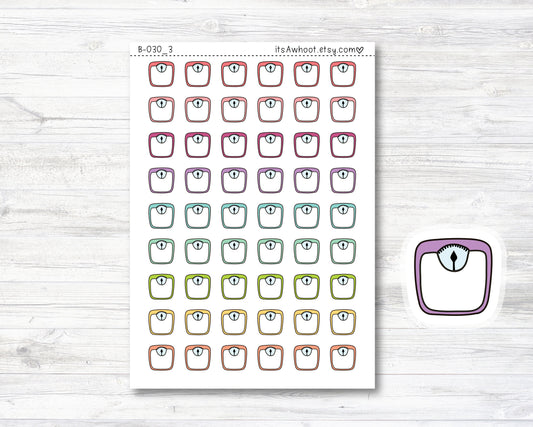 Weight Scale Doodle Icon Planner Stickers, Weight Scale Icon Stickers (B030_3)