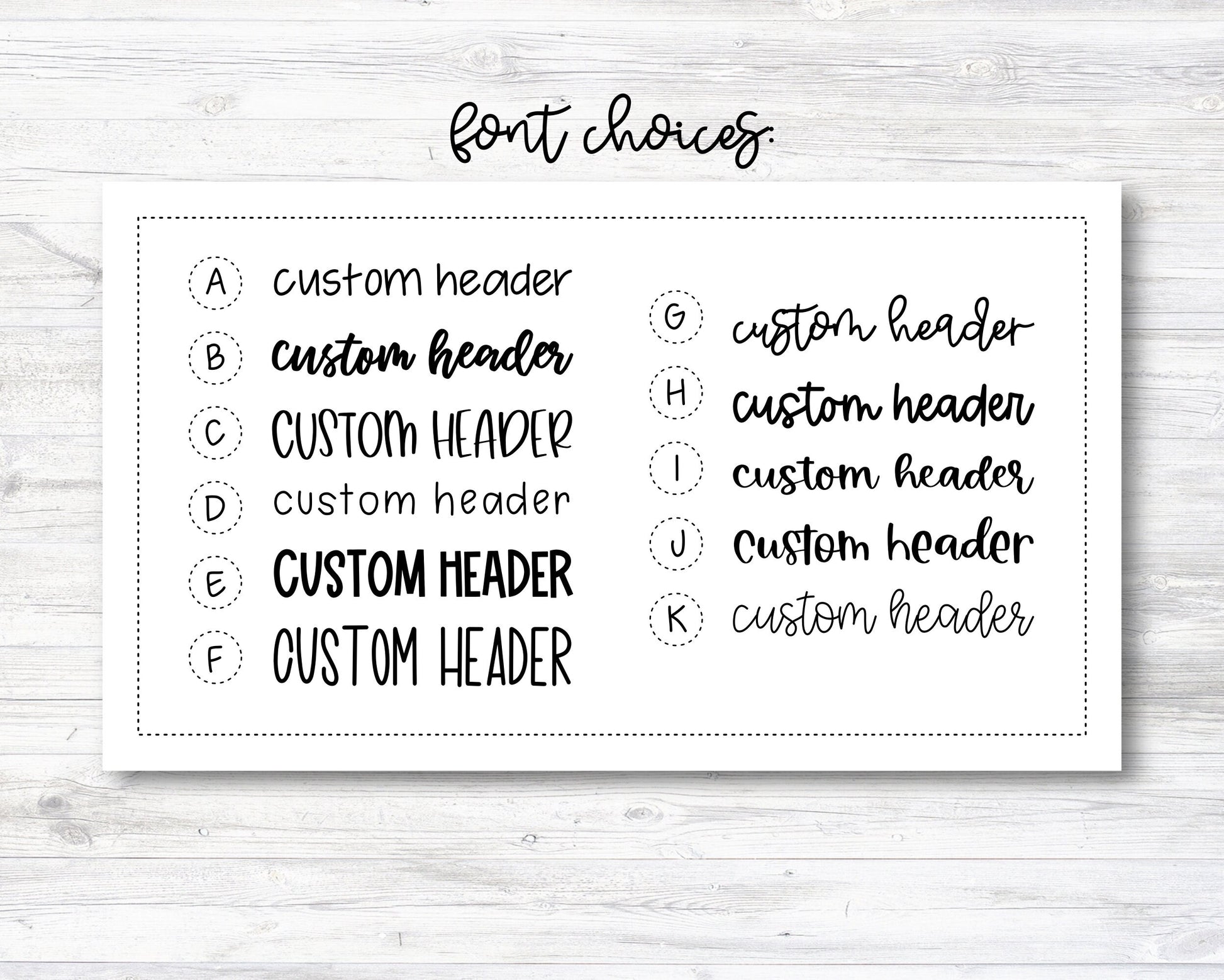 Personalized Header Planner Stickers with Your Custom Text, Custom Hea ...