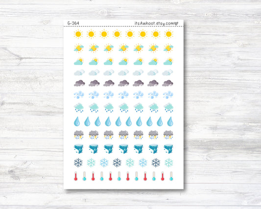 Weather Planner Stickers, Weather Icon Stickers (G264)
